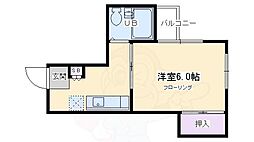 リエス東山三条 1Kの間取図画像