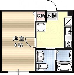 ブライトハイムA棟 1Kの間取図画像
