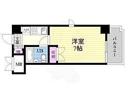チコーベルメゾン桂 1Kの間取図画像