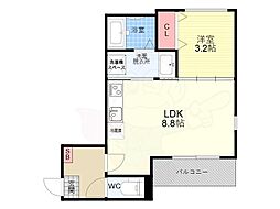 四ノ宮レジデンス 1LDKの間取図画像