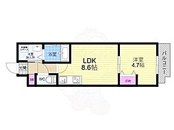 Creare西陣 1LDKの間取図画像