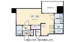 アクアプレイス京都二条城 1Kの間取図画像