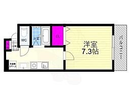 五条・高倉ヴィブレ2 1Kの間取図画像