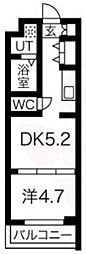 ファステート京都西KIWAMI 1DKの間取図画像