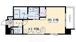 ベラジオ京都神泉苑 1Kの間取図画像