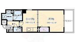 プラネシア星の子四条烏丸 1DKの間取図画像