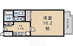 メディナ烏丸 1Kの間取図画像