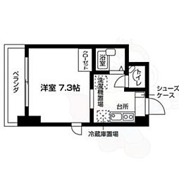 キャピタルヴィラ丸太町 1Kの間取図画像