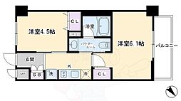 エステムプラザ京都河原町通2レジデンシャル 1SKの間取図画像