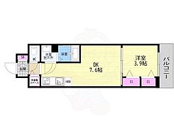 ベラジオレガシー葛野大路八条 1DKの間取図画像