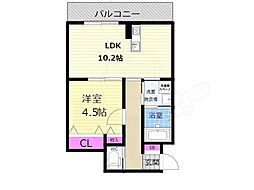 シャルレ14番館 1LDKの間取図画像