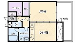サンロイヤル五条 1DKの間取図画像