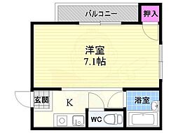 PineTree 1Kの間取図画像