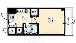 パラドール西院パート2 1Kの間取図画像