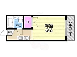 フローライト 1Kの間取図画像