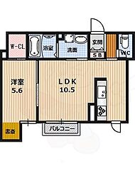 シャーメゾンコジマ 1LDKの間取図画像