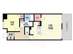 パインフィールド洛東 1LDKの間取図画像