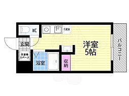 フローレンス伏見 1Kの間取図画像