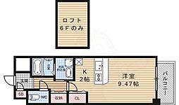メディナ西大路駅前 1Kの間取図画像