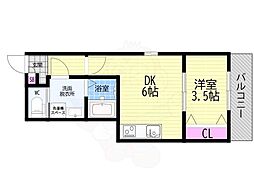 ARCA桂川 1DKの間取図画像