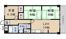 足立ハイツ竹田西棟 3LDKの間取図画像