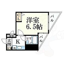エスリード京都駅前 1Kの間取図画像