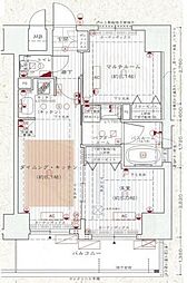 エステムプラザ京都聚楽第粋邸 1SDKの間取図画像