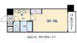 プレサンス京都駅前2 1Kの間取図画像