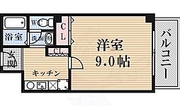 メディナ烏丸 1Kの間取図画像