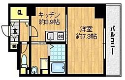 ヴァンヴェルデ西京極 1Kの間取図画像