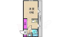 リバティ西陣 ワンルームの間取図画像