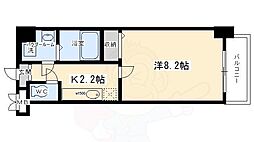 ビレイユ真英烏丸五条 1Kの間取図画像