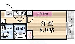 フラッティ花園ミンク 1Kの間取図画像