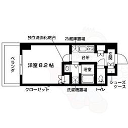 ボヌール華西陣 1Kの間取図画像