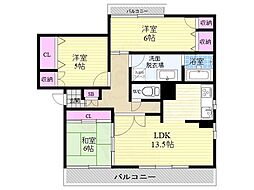 ファミリア桂 3LDKの間取図画像