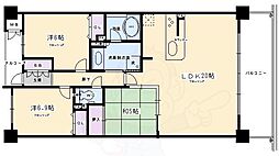 ユニーブル京都紫野 3LDKの間取図画像