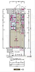 プレサンスTHEKYOTO新町通 1Kの間取図画像