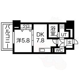 ときわぎ 1DKの間取図画像