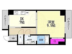 ピュアコート五条 1DKの間取図画像
