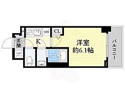 エステムコート京都西院 1Kの間取図画像