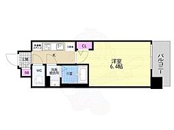 京都市南区吉祥院西ノ庄西浦町マンション 1Kの間取図画像