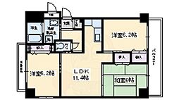 カルフール四条天神川 3LDKの間取図画像