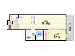 ARCOBALENO KYOTO NISHIKYOGOKU 1LDKの間取図画像