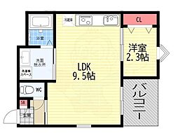 REGALEST山科椥辻 1LDKの間取図画像