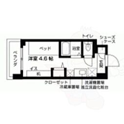 キャンパスヴィレッジ京都一乗寺 ワンルームの間取図画像