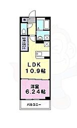 ルミエール西洞院 1LDKの間取図画像