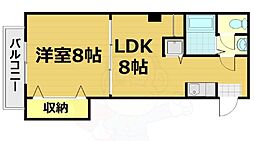 ハウスジュン 1LDKの間取図画像