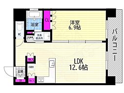 リーガル京都御所西V 1LDKの間取図画像