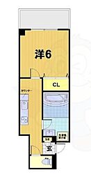 プリオーレ衣笠 1Kの間取図画像
