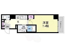 エスカーサ京都四条梅津 1Kの間取図画像